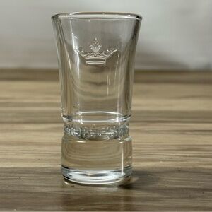 Sobieski Vodka Shot Glass Embossed Crown Logo Clear Commercial Grade